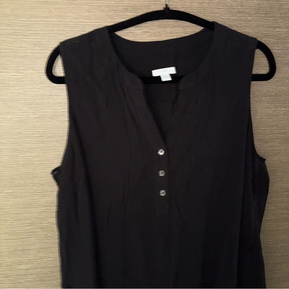 J.jill casual popover Henley button dress in black size large petite - Picture 6 of 8